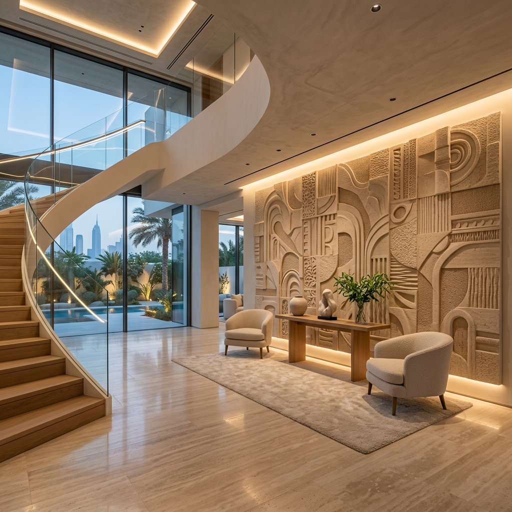 Stone Relief Feature by Ubuntu Interior